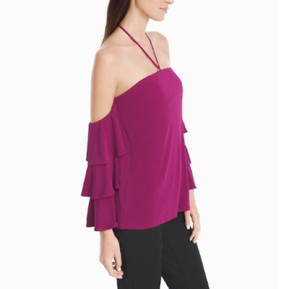 🎁White House Black Market 3/4 Sleeve Tiered Top - Picture 3 of 6